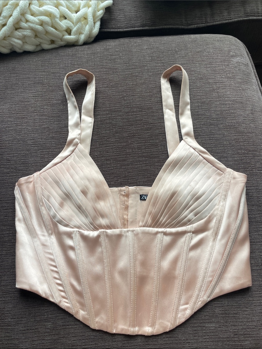 Zara Satin Corset Tank Top